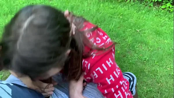 Lesbian best friend sucks dick on the park bench