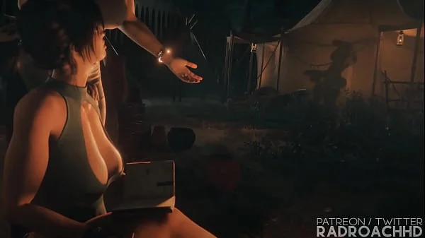 Lara getting her guts rocked extented (Radroachhd)