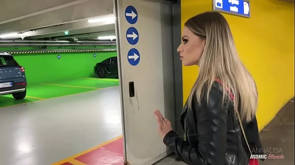 Risky Public Blowjob: Blonde Slut Swallows It All