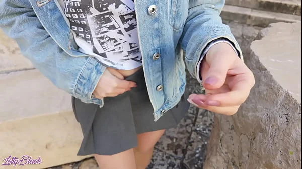 Romantic walk with remote controled vibrator in my pussy