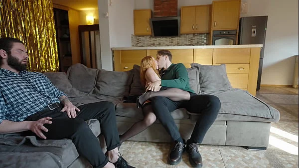 Cuckold Husband Watching as Wife Takes a Breeding Creampie