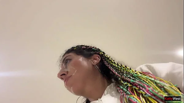 Crazy Cumwalk in Public Shopping Mall Blowjob in Public Toilet