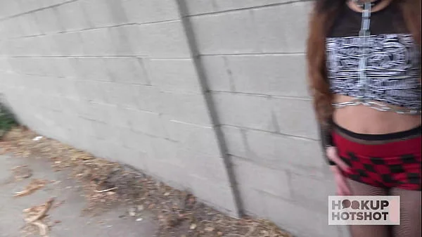 Tiny Goth Girl Holly Hendrix's Pushes A Huge Cock Up Her Ass