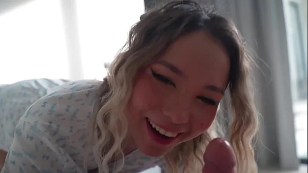 pov, with a hot modest blonde