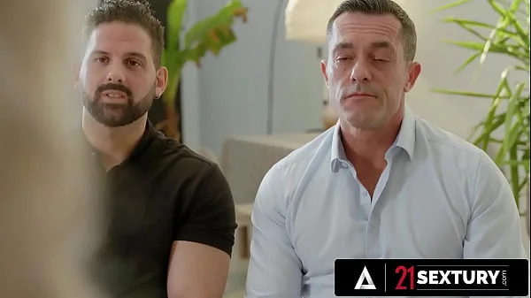 21 SEXTURY - Busty MILF Shalina Devine Takes Care Of Both Men's Cocks Letting Them DP Her Both Holes