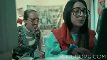 GIRLCORE Nerdy Lesbians Blinded By Science & Hot Virtual MILF