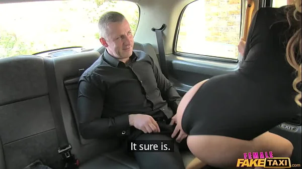 Female Fake Taxi - British MILF brunette gives her passenger a RIMJOB and fingers his ass