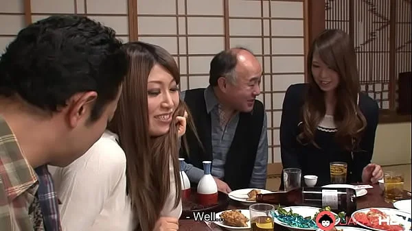 Cock hungry neighborhood babe Kiyoha Himekawa and her two slutty housewife friends Reika Sawamura and Toko Manaka invite horny guys over to service their hairy little fuck sticks in a wild orgy party