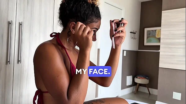 POV of BRUNNET LATINA swallowing FULL CUM IN THE MOUTH - First lesson on College!