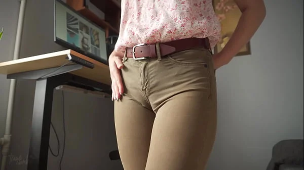 Naughty Colleague Showing Off Wedgie Pussy