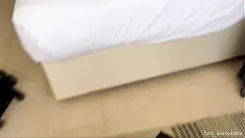 First time on a business trip but I'm already servicing my boss's cock and destroying my ass to please him