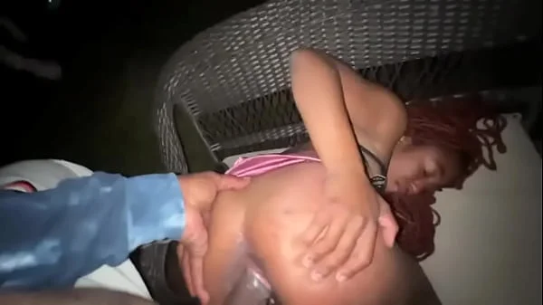 Ebony teen Fijii get her asshole destroyed in back yard by Jamaican bbc str8rich in atlanta