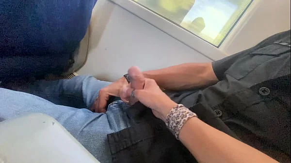 ACCIDENTAL SEX ON PUBLIC TRAIN - HANDJOB AND CUMSHOT WITH AMATEUR MILF