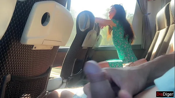 Crazy Man Takes Out His Cock On Public Bus - But Girl Doesn't Lose Her Head And Helps Him Cum