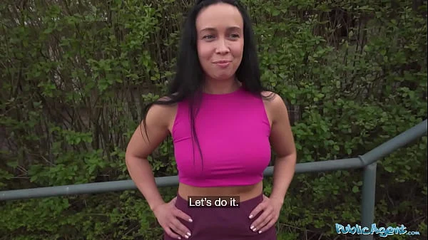 Public Agent - MILF bends over for a fat cock outdoors in the garden shed