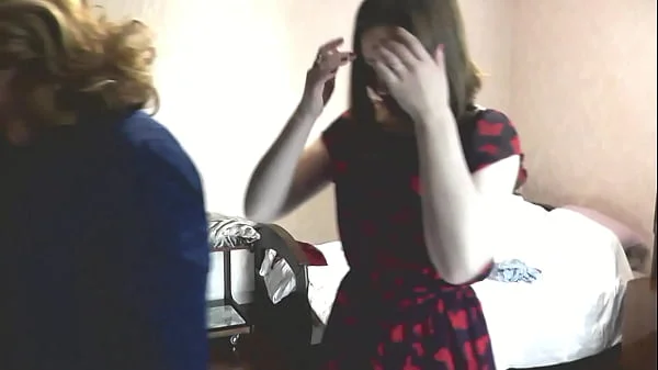 Adult sexy blonde woman and beautiful sweet cute brunette girl in bedroom getting dressed kissing leaving for university work. Lesbians. Two girls. Natural tits. Doggy style. Bisexual. Ass Pussy. MILF