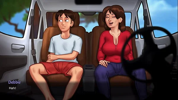 Summertime Saga - Busty Stepmom sucks a huge cock and gives the best sloppy blowjob