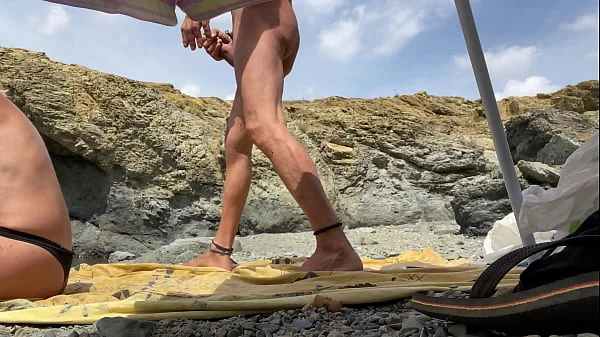 SEX ON THE BEACH - TWO ORGASMS, MASTURBATING AND PUSSY EATING, TWO BLOWJOBS WITH CUM IN THE MOUTH