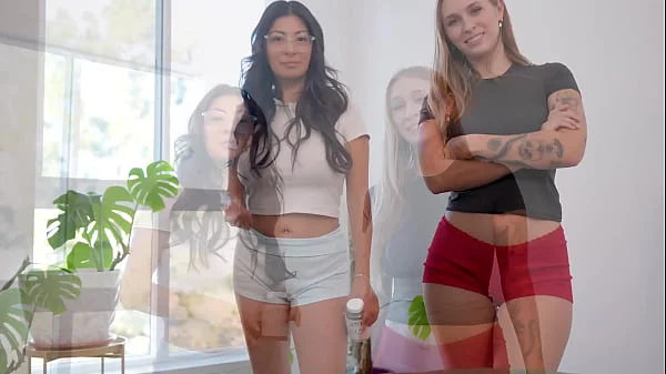 Big titty stepsis and her perfect blonde bff find my CUM PILLS - Angel Youngs and Cami Strella