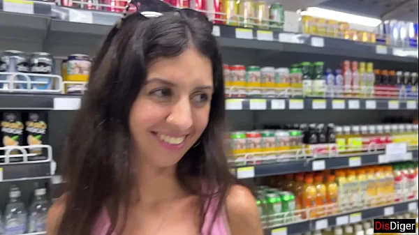 Cumwalk in Public Supermarket - Facial Fetish Outdoor Blowjob
