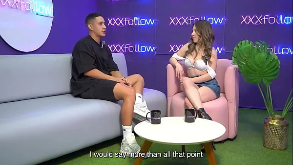 Hot Interview Ends in Wild Threesome: Latina MILF Subdued by Maxx Betancur and Mercilessly Kissed by the Presenter