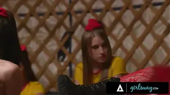 GIRLSWAY - Alex Coal Has MASSIVE SQUIRTING ORGASMS From Femdom Camp Counselor In Front Of Everyone!