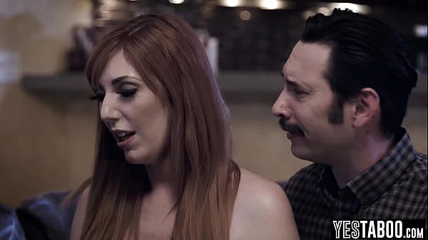 Big tits teen babysitter threesome with curvy MILF and her hubby