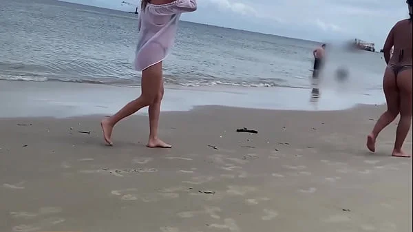 Crazy milf jerks me off in front of passersby