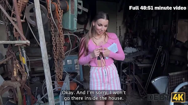 DEBT4k. Debt collector sneaked into Arina Shy’s house and roughly fucked her in the backyard