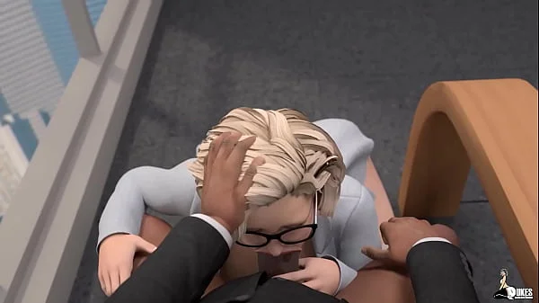 Busty Jewish Secretary sucks and fucks her black boss