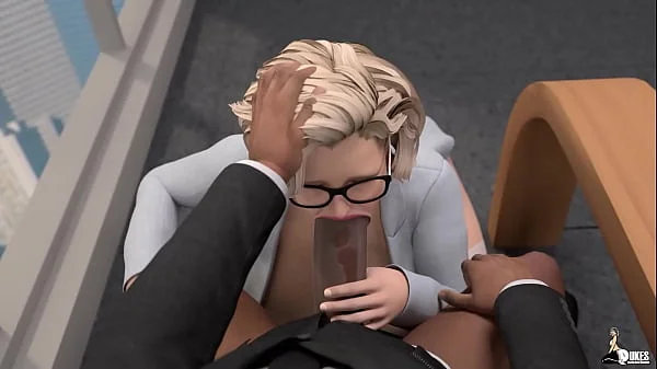 Busty Jewish Secretary sucks and fucks her black boss