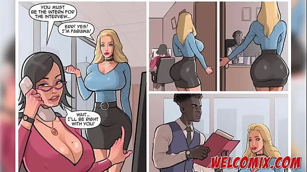 Hot blonde getting a job! Job Interview! Interracial porn comics!