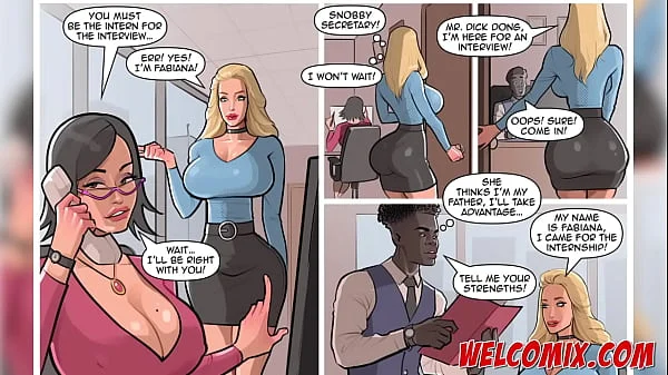Hot blonde getting a job! Job Interview! Interracial porn comics!