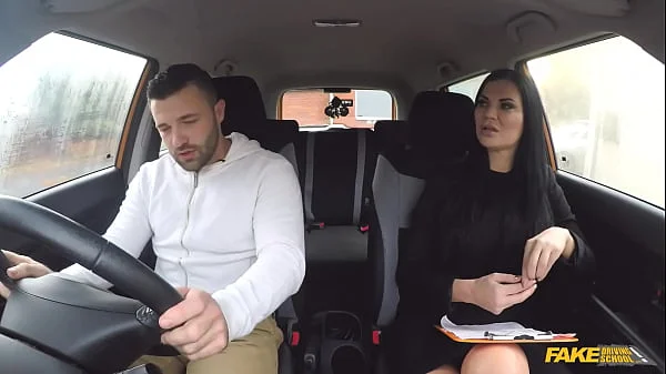 FULL ON Sexual Advances from MILF Examiner distracts Male Student - Fake Driving School