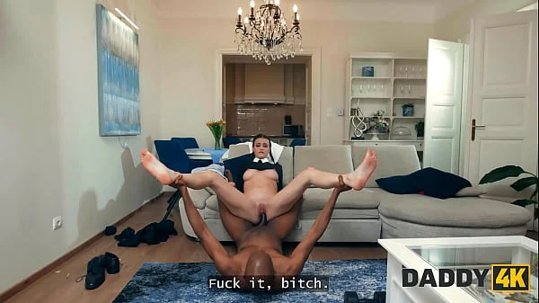 DADDY4K. FUCKING SLUT dressed as WEDNESDAY is masturbating to get DADDY'S BIG BLACK COCK