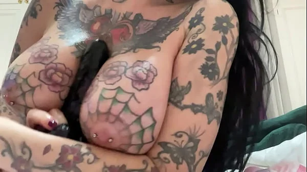 huge pierced tits filled with oil