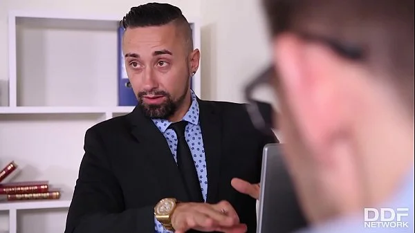 Business meeting with hot Milf Alyssia Kent leads to double penetration