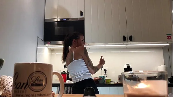 Perfect Pokies on the Kitchen Cam, Braless Sylvia and her Amazing Nipples