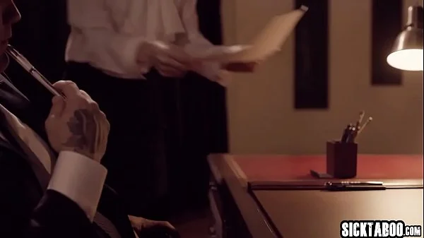 Perverted secretary fucked by a bad boss with his cock