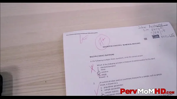 Big Tits MILF StepMom Lets StepSon Fuck Her For Getting A Good Grade POV