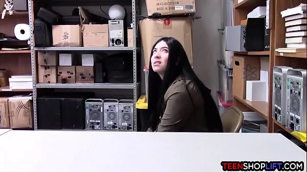 BBW teen thief caught and fucked by a dirty mall cop