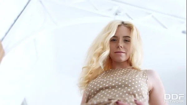 Blonde Russian teen Kati Gold gets XXX drilled by handyman's big boner