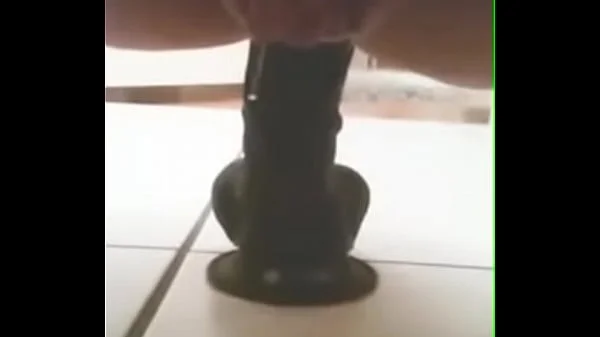 Black dildo vibration in the ass make pussy drool