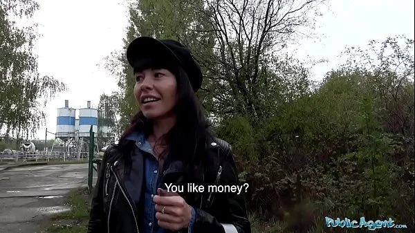 Public Agent Mouthful of cum and fuck for sexy brunette babe Sasha Colibri