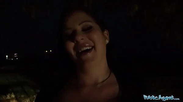 Public Agent Busty Hungarian minx night time public suck and fuck
