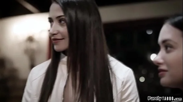 Teen fucked by new fosters and licks gf