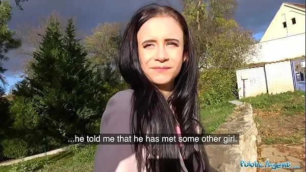 Public Agent Sexy brunette lady fucks and sucks to make ex jealous