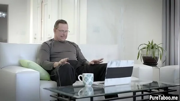 Lonely stepdad tricked into insane family threesome sex