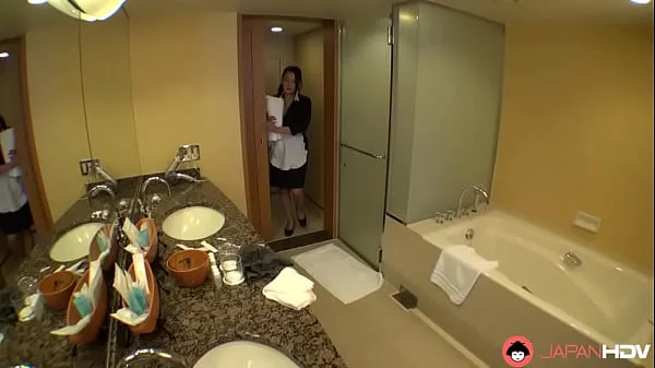 Japanese maid, Rei Kitajima was caught masturbating at work, uncensored