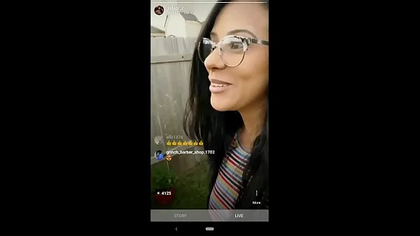 Husband surpirses IG influencer wife while she's live. Cums on her face.